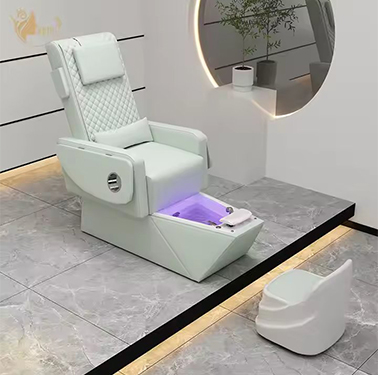 Spa Massage Pedicure Chair with Colorful Light and Foot Bath for Nail Salon