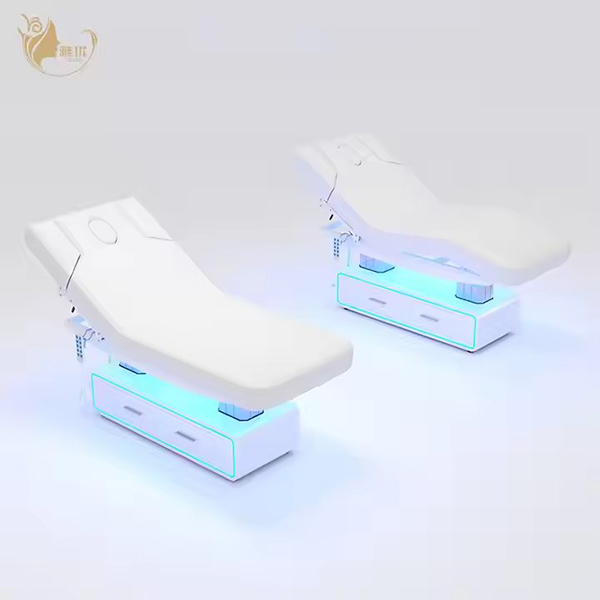 4 Motors Electric Massage Bed with LED Base Drawer and Tilting Function Salon Furniture