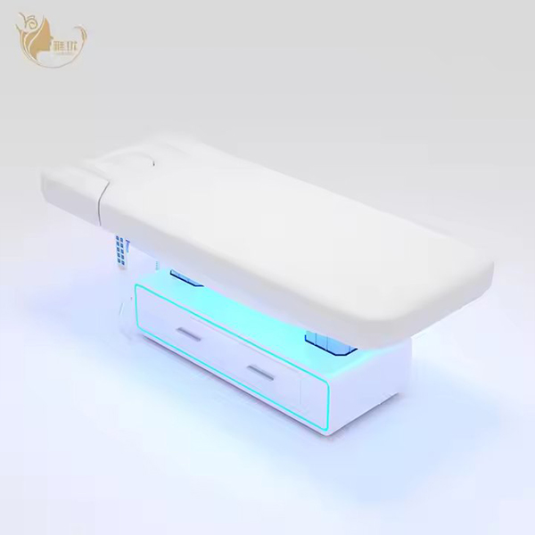 4 Motors Electric Massage Bed with LED Base Drawer and Tilting Function Salon Furniture