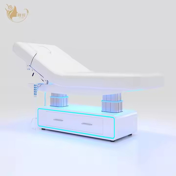 4 Motors Electric Massage Bed with LED Base Drawer and Tilting Function Salon Furniture