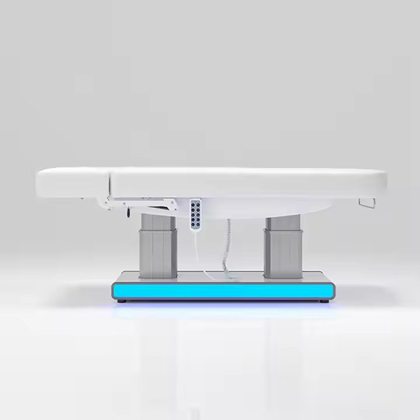 High-End Silver 4 Motor Electric Beauty Massage Bed with LED Physiotherapy Facial Spa Bed
