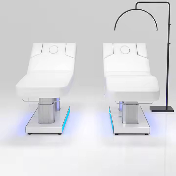 High-End Silver 4 Motor Electric Beauty Massage Bed with LED Physiotherapy Facial Spa Bed