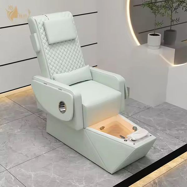 Spa Massage Pedicure Chair with Colorful Light and Foot Bath for Nail Salon
