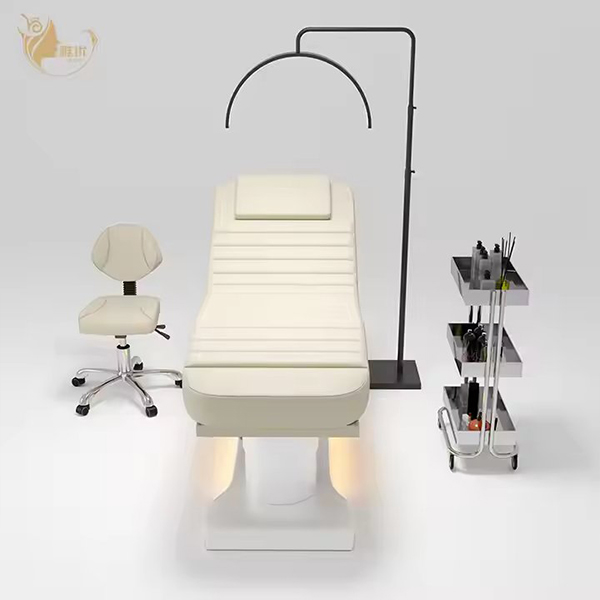Yayou White Electric Beauty Massage Bed for Salon Treatments Adjustable Spa Bed