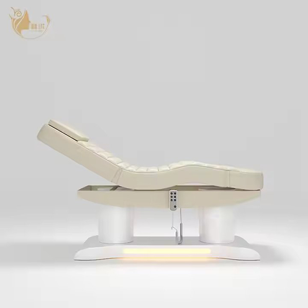 Yayou White Electric Beauty Massage Bed for Salon Treatments Adjustable Spa Bed
