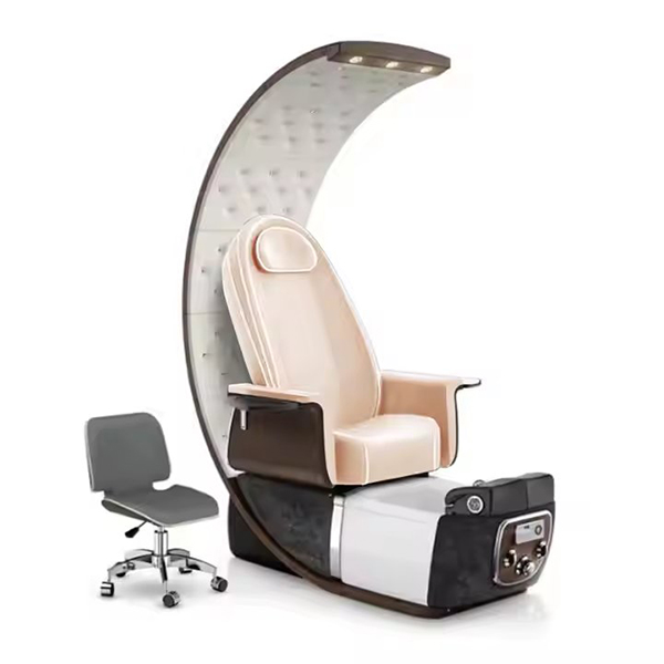 High Quality Oval Massage Pedicure Chair with LED Light and Reversible Back Drainage Pump for Nail Salon