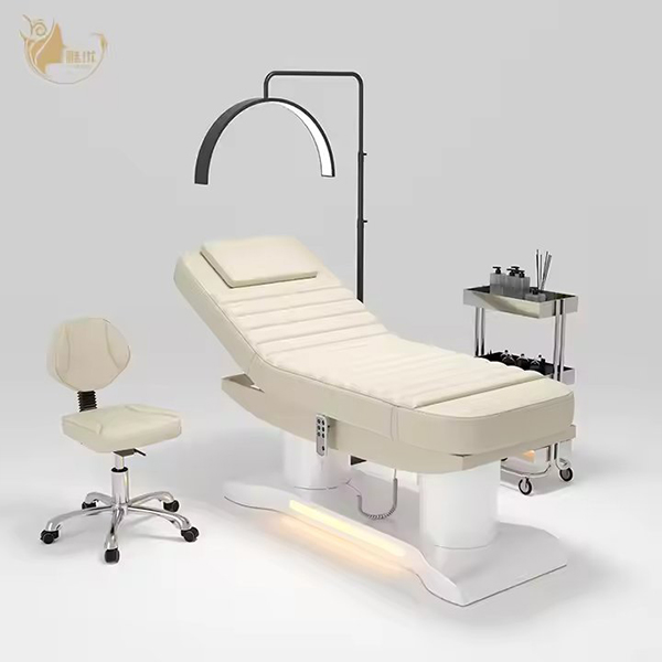 Yayou White Electric Beauty Massage Bed for Salon Treatments Adjustable Spa Bed