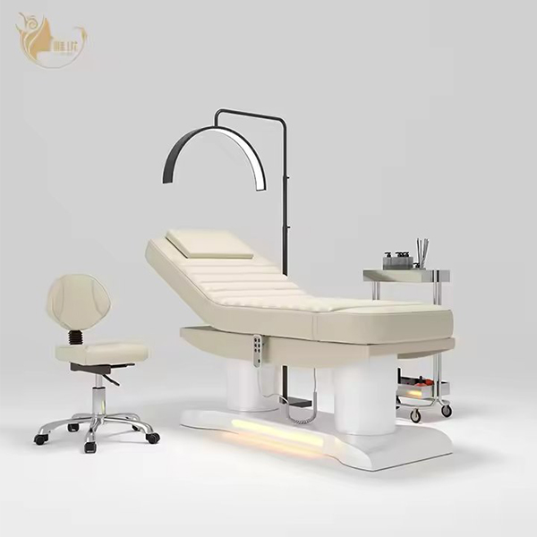 Yayou White Electric Beauty Massage Bed for Salon Treatments Adjustable Spa Bed