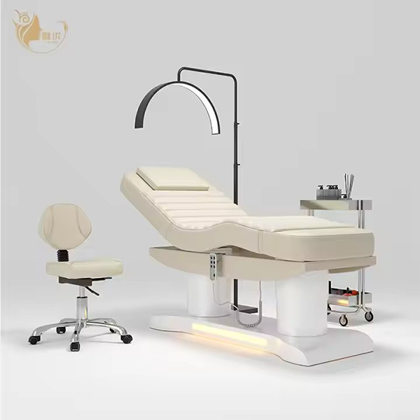 Yayou White Electric Beauty Massage Bed for Salon Treatments Adjustable Spa Bed