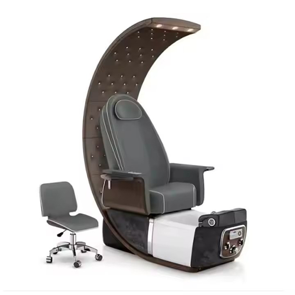 High Quality Oval Massage Pedicure Chair with LED Light and Reversible Back Drainage Pump for Nail Salon