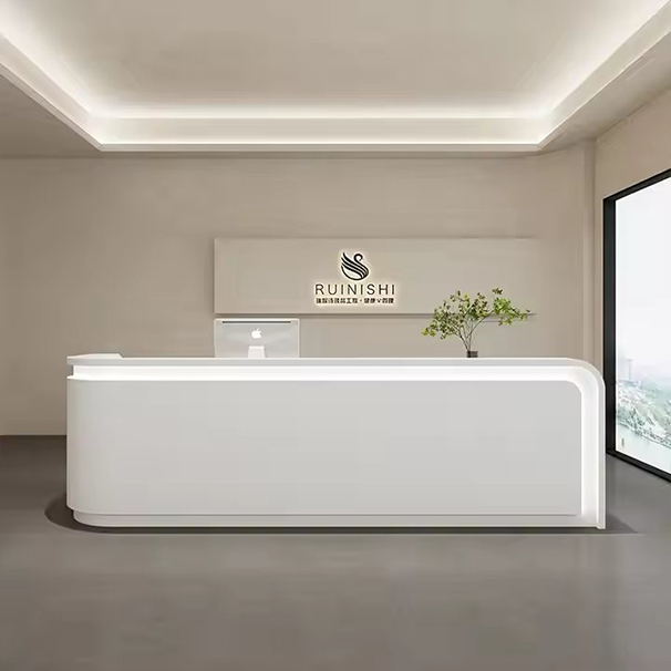 High-end Luxury Customizable Salon Reception Desk Beauty Salon Front Desk Add logo