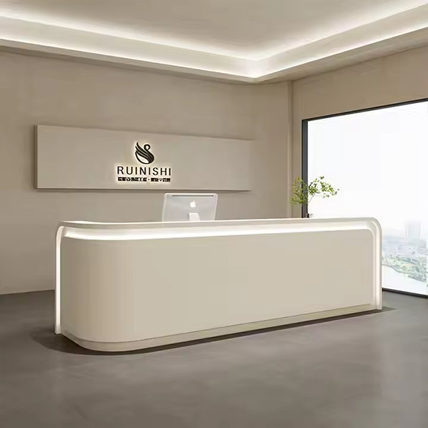 High-end Luxury Customizable Salon Reception Desk Beauty Salon Front Desk Add logo
