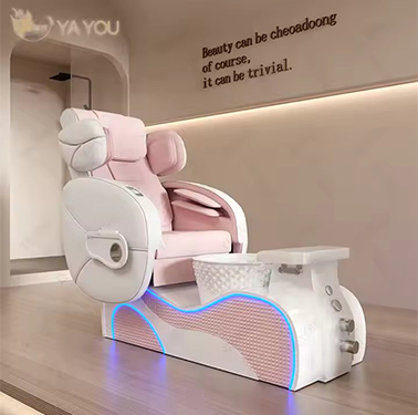 Modern Glass tank Base pink Full Body Massage Pedicure Chair Automatic Water Circulation Manicure and Foot Massage Chair