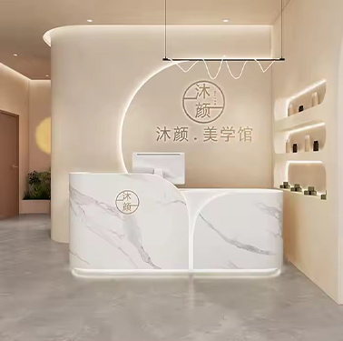 High-end Customizable Color butterfly Shape Reception Desk with Multiple Storage Functions