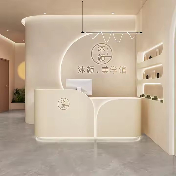 High-end Customizable Color butterfly Shape Reception Desk with Multiple Storage Functions