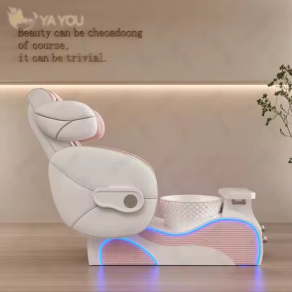 Modern Glass tank Base pink Full Body Massage Pedicure Chair Automatic Water Circulation Manicure and Foot Massage Chair
