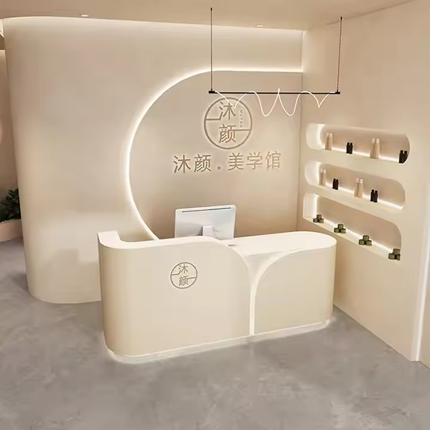 High-end Customizable Color butterfly Shape Reception Desk with Multiple Storage Functions