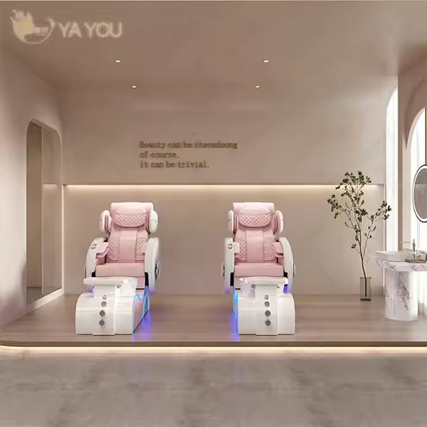 Modern Glass tank Base pink Full Body Massage Pedicure Chair Automatic Water Circulation Manicure and Foot Massage Chair