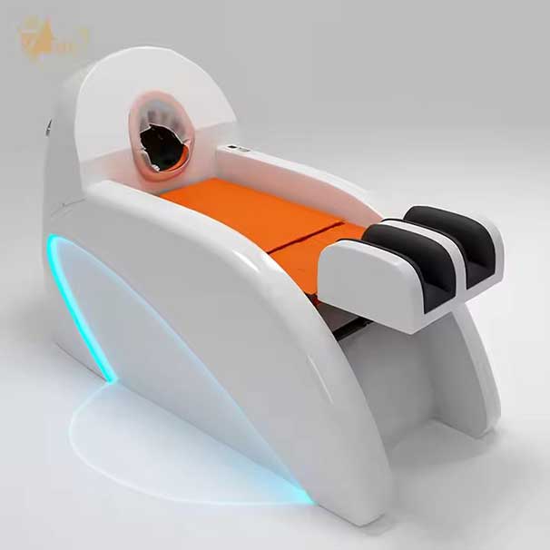 Yayou Futuristic Automatic Shampoo Bed with LED Accent Lighting and Adjustable Massage
