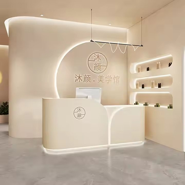 High-end Customizable Color butterfly Shape Reception Desk with Multiple Storage Functions