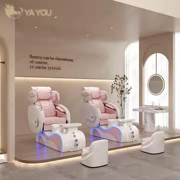 Modern Glass tank Base pink Full Body Massage Pedicure Chair Automatic Water Circulation Manicure and Foot Massage Chair