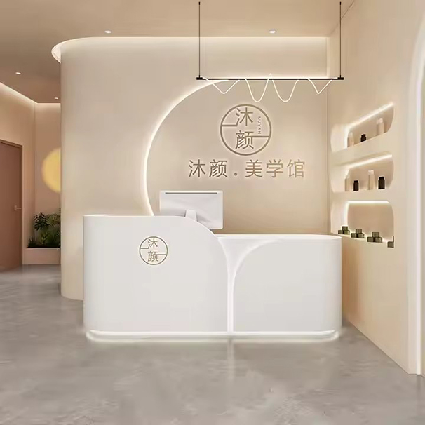 High-end Customizable Color butterfly Shape Reception Desk with Multiple Storage Functions