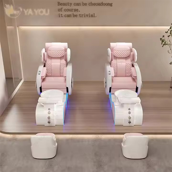 Modern Glass tank Base pink Full Body Massage Pedicure Chair Automatic Water Circulation Manicure and Foot Massage Chair