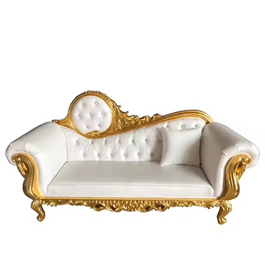 Vintage Decorative Royal Golden Carved Solid Wood Wedding Furniture Sofa