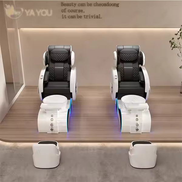 Classic Luxury Black and White Color Fiberglass Base Pedicure Chair Full Body Massage with Surfing Function Foot Massage Chair
