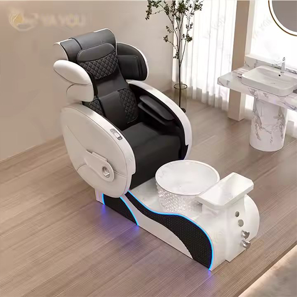 Classic Luxury Black and White Color Fiberglass Base Pedicure Chair Full Body Massage with Surfing Function Foot Massage Chair