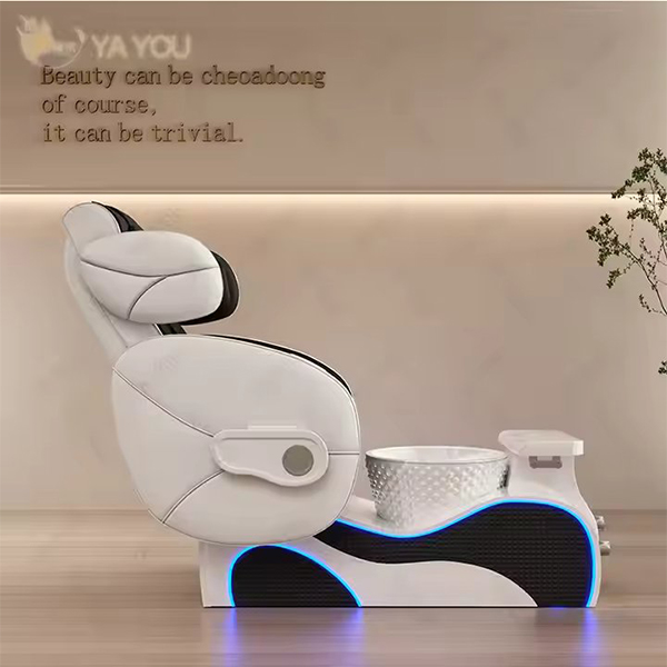 Classic Luxury Black and White Color Fiberglass Base Pedicure Chair Full Body Massage with Surfing Function Foot Massage Chair