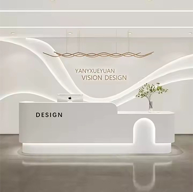 Stainless Steel Gold Plated Reception Desk Beauty Salon Front Counter Reception Desk Size and logo Can Be Customize for Sale