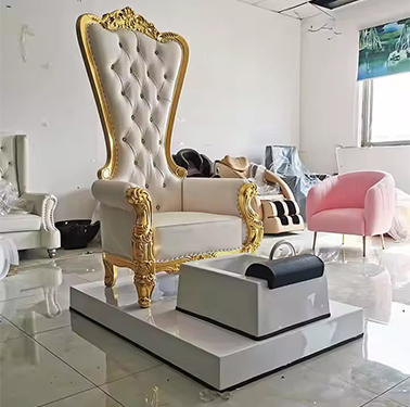 High Back Chairs With White PU Leather for Salon Beauty Pedicure Manicure Massage Sofa Chair