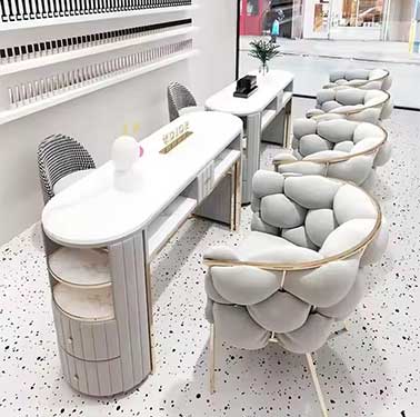 Hot Sale Marble Light Luxury Manicure Table Can Be Customized in Different Sizes and Styles of Chairs for Manicure Store