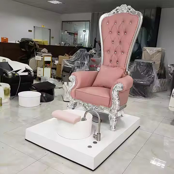 High Back Chairs With White PU Leather for Salon Beauty Pedicure Manicure Massage Sofa Chair