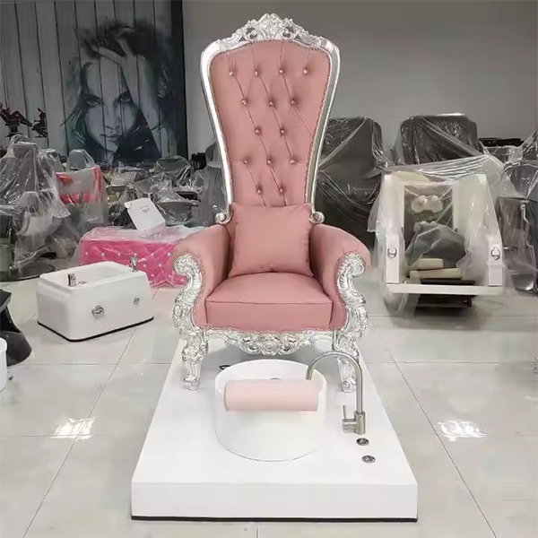 High Back Chairs With White PU Leather for Salon Beauty Pedicure Manicure Massage Sofa Chair