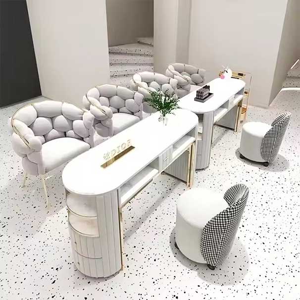 Hot Sale Marble Light Luxury Manicure Table Can Be Customized in Different Sizes and Styles of Chairs for Manicure Store