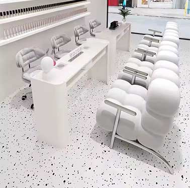 Luxury Custom Made Lacquered Marble Manicure Table with Mobile Phone Holder Modern Light Luxury Technician Chair for Salons