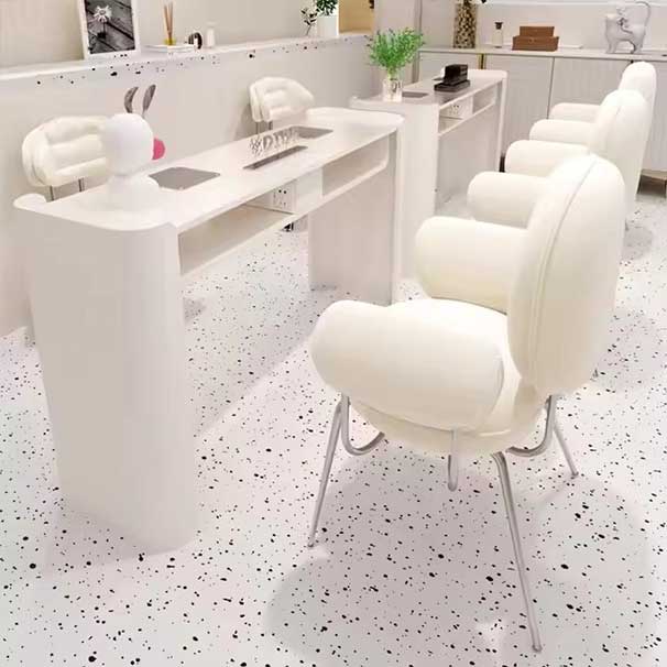 Luxury Custom Made Lacquered Marble Manicure Table with Mobile Phone Holder Modern Light Luxury Technician Chair for Salons