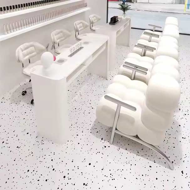 Luxury Custom Made Lacquered Marble Manicure Table with Mobile Phone Holder Modern Light Luxury Technician Chair for Salons