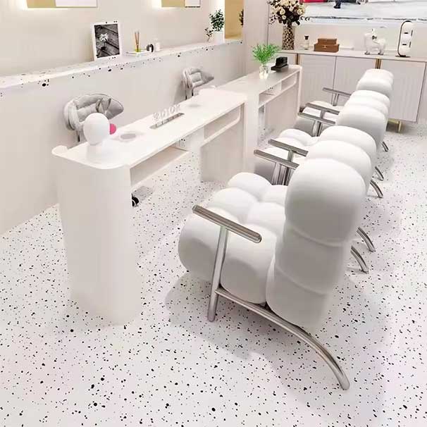 Luxury Custom Made Lacquered Marble Manicure Table with Mobile Phone Holder Modern Light Luxury Technician Chair for Salons