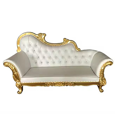 Antique Solid Wooden Royal Luxury White Hotel Hall 2 Seater Wedding Sofa