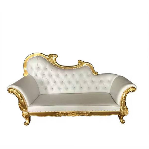 Antique Solid Wooden Royal Luxury White Hotel Hall 2 Seater Wedding Sofa