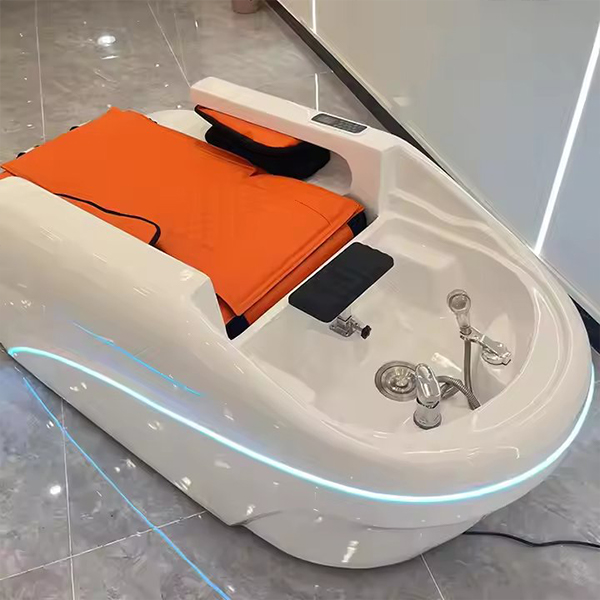 High Quality Electric Massage Acrylic Massage Shampoo Bed Chair with Light for Barber Shop