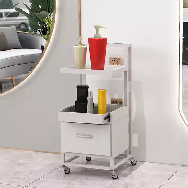 High Quality Luxury Barber Shop Trolley Cart Beauty Salon Equipment Gold Stainless Steel Saloon Trolley with Drawer and Wheel