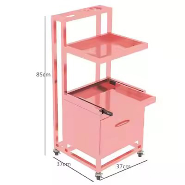 High Quality Luxury Barber Shop Trolley Cart Beauty Salon Equipment Gold Stainless Steel Saloon Trolley with Drawer and Wheel