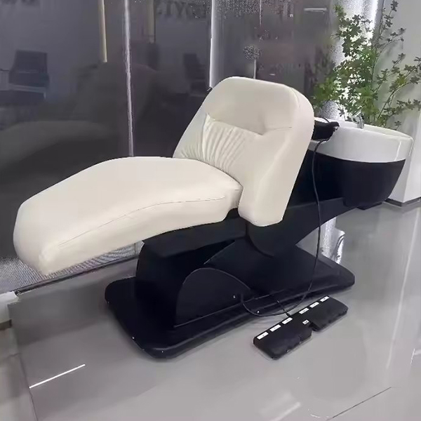 High Quality Two Motor Electric Back Shampoo Chair Custom Shampoo Bed Water Circulation with Foot Control