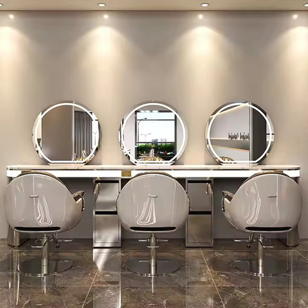 Hot Sale High-end Luxury LED Hairdressing Mirror Hanging Mirror Glass One Side Can Be Customized Size for Barber Shop