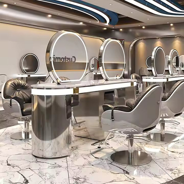 Hot Sale High-end Luxury LED Hairdressing Mirror Hanging Mirror Glass One Side Can Be Customized Size for Barber Shop
