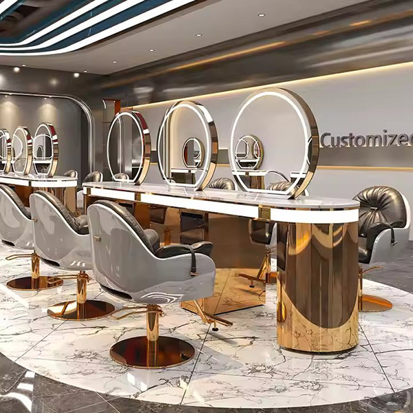 Hot Sale High-end Luxury LED Hairdressing Mirror Hanging Mirror Glass One Side Can Be Customized Size for Barber Shop